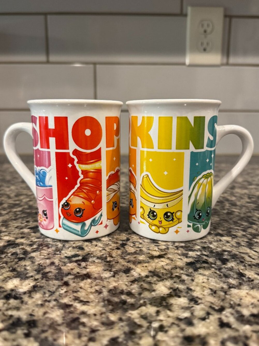 Shopkins 2017 Colorful Coffee Tea Mugs (2) Moose Enterprises 8oz